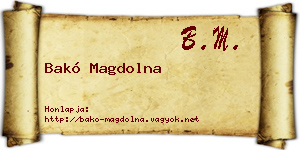 Bakó Magdolna névjegykártya