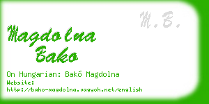 magdolna bako business card